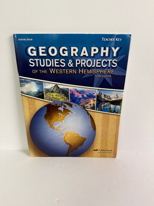 Geography Studies & Projects Abeka Teacher Key  Pre-Owned History Textbooks