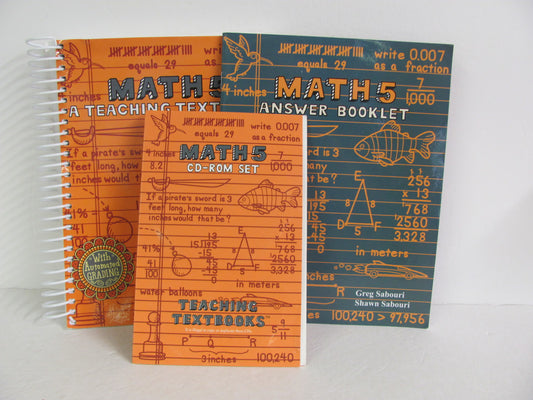 Math 5 Teaching Textbook Set  Pre-Owned 5th Grade Mathematics Textbooks
