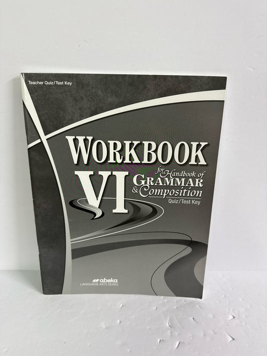 Workbook VI Abeka Quiz/Test Key  Pre-Owned 12th Grade Language Textbooks