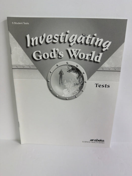 Investigating God's World Abeka Tests  Pre-Owned 5th Grade Science Textbooks
