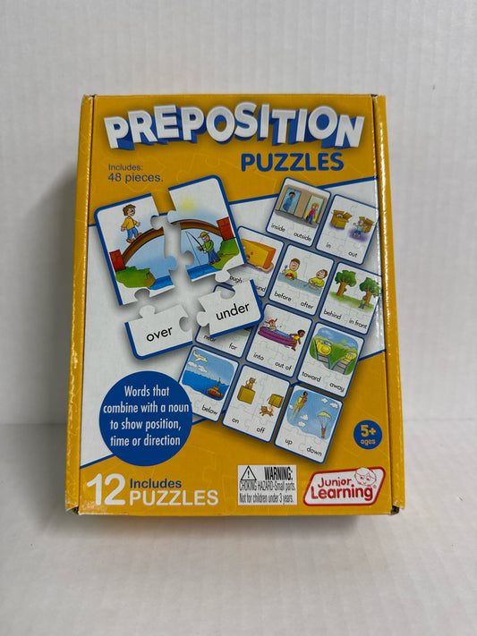 Junior Learning Preposition Puzzles Puzzle  Preowned K4 Early Learning