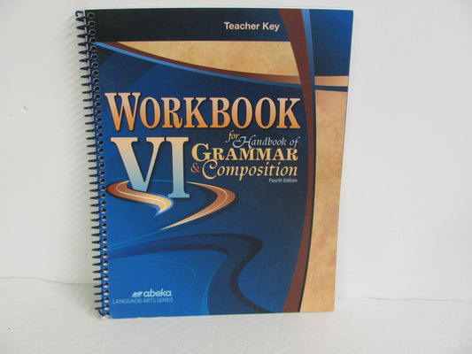 Workbook VI Abeka Teacher Key  Pre-Owned 12th Grade Language Textbooks