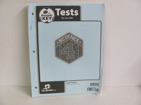 Science 4 BJU Press Test Key Pre-Owned 4th Grade Science Textbooks