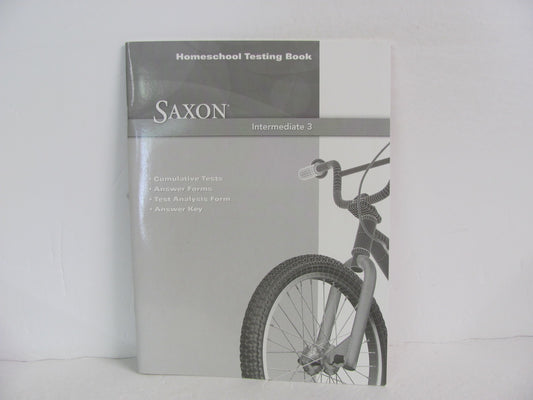 Saxon Math 3rd Grade Testing Book Saxon Testing Book  Pre-owned Math Help Books