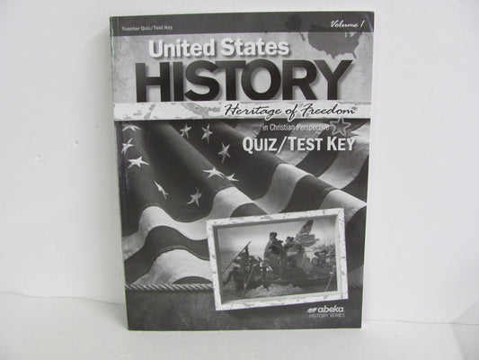United States History Vol 1 Abeka Quiz/Test Key  Pre-Owned History Textbooks