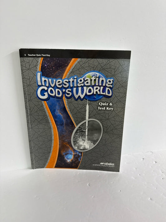 Investigating God's World Abeka Quiz/Test Key  Pre-Owned Science Textbooks