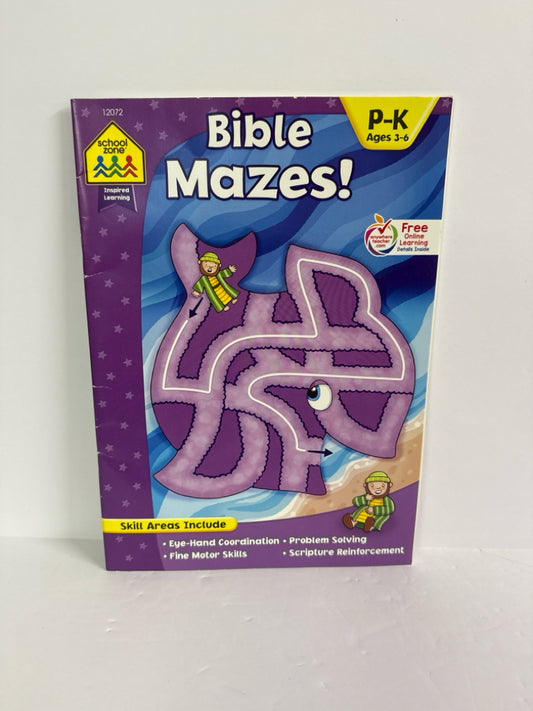 Bible Mazes School Zone Activity Book Pre-Owned Elementary Bible Textbooks