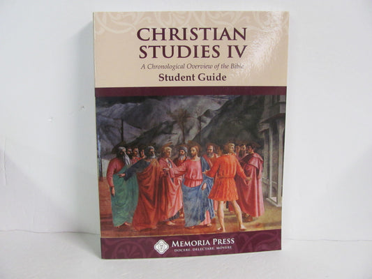 Christian Studies IV Memoria Press Student Book Pre-Owned Lowe Bible Books