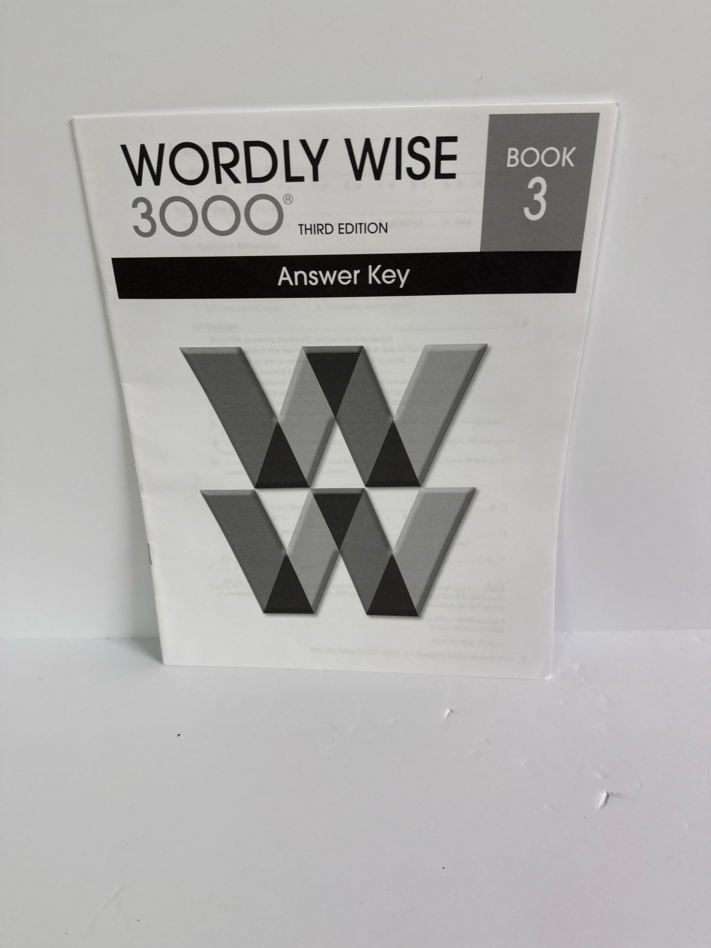 Wordly Wise 3000 Book 3 EPS Answer Key  Pre-Owned Spelling/Vocabulary Books