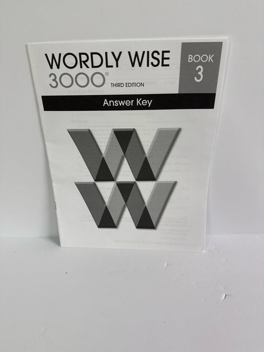 Wordly Wise 3000 Book 3 EPS Answer Key  Pre-Owned Spelling/Vocabulary Books