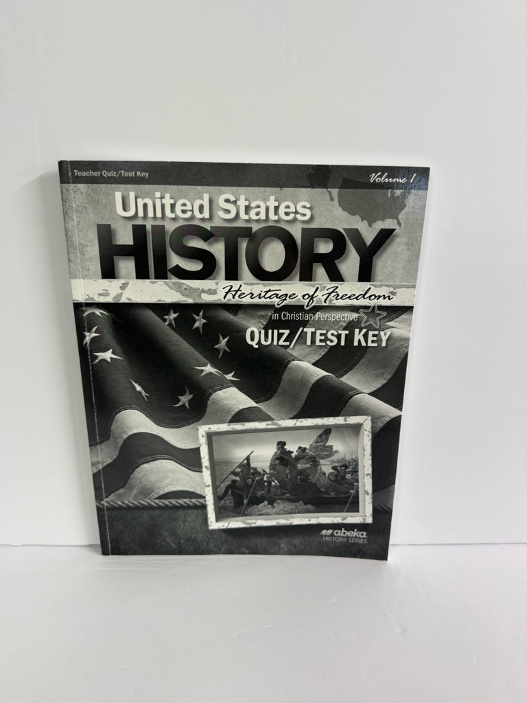 United States History Vol 1 Abeka Quiz/Test Key  Pre-Owned History Textbooks