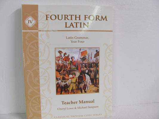 Fourth Form Latin Memoria Press Teacher Manual  Pre-Owned Latin Books