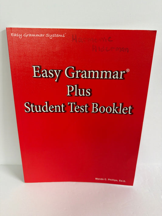 Easy Grammar Plus Easy Grammar Test Booklet Pre-Owned Language Textbooks