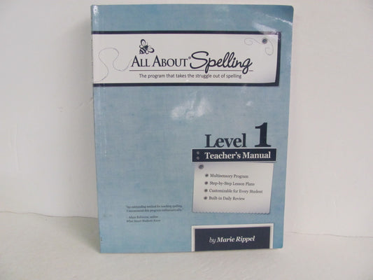All About Spelling Level 1 Teacher Manual  Pre-Owned Spelling/Vocabulary Books