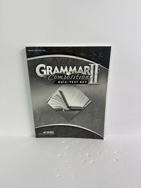 Grammar & Composition II Abeka Quiz/Test Key  Pre-Owned Language Textbooks