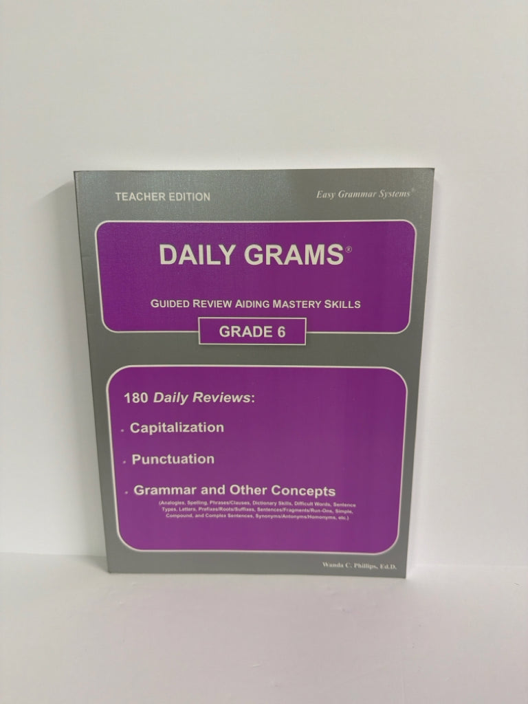 Daily Grams Easy Grammar Teacher Edition  Pre-Owned 6th Grade Language Textbooks