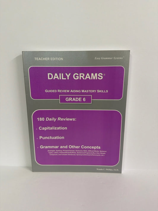 Daily Grams Easy Grammar Teacher Edition  Pre-Owned 6th Grade Language Textbooks