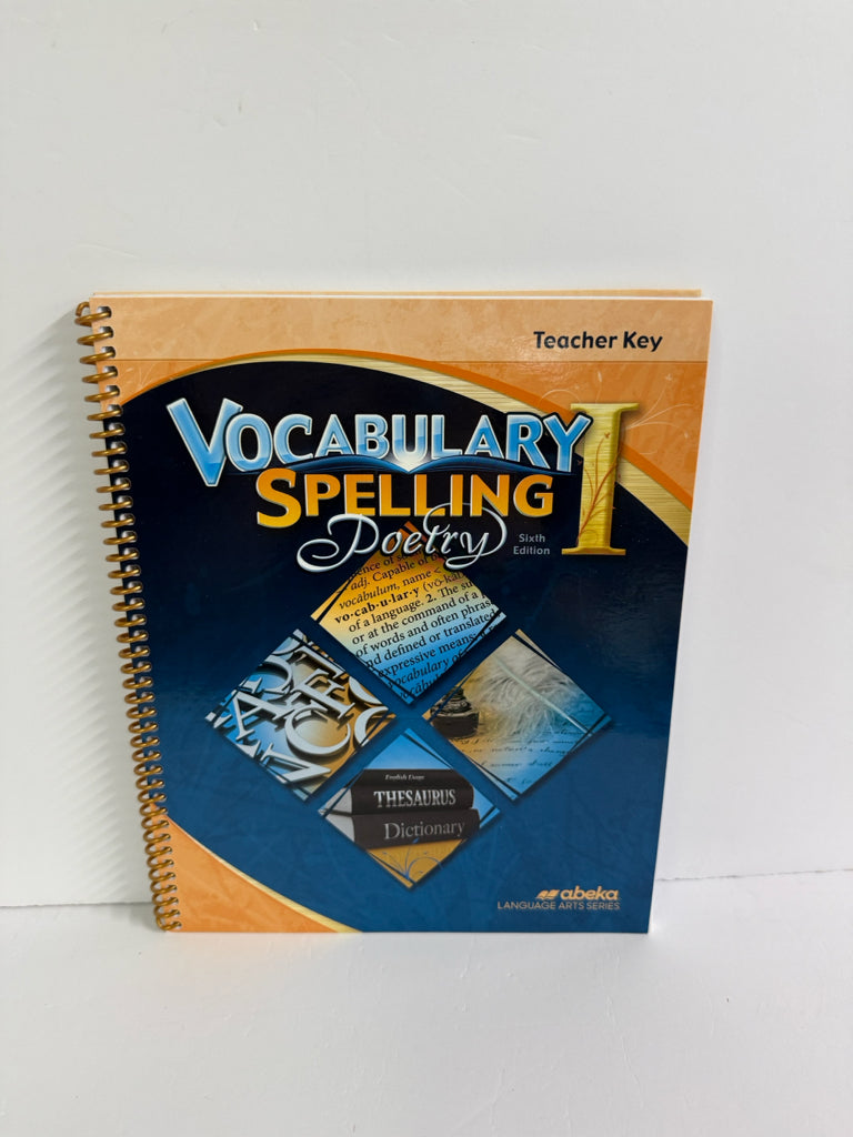Vocabulary Spelling Poetry I Abeka Teacher Key  Pre-Owned Language Textbooks