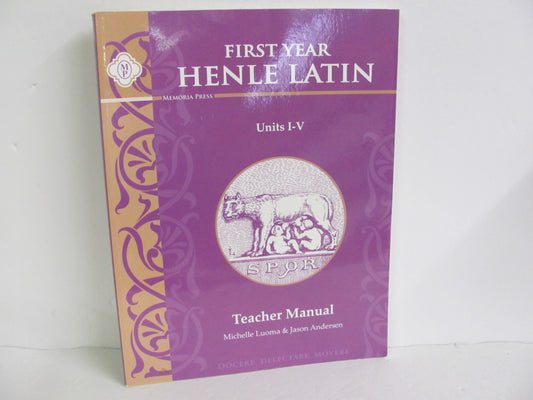 First Year Henle Latin Memoria Press Teacher Manual  Pre-Owned Latin Books