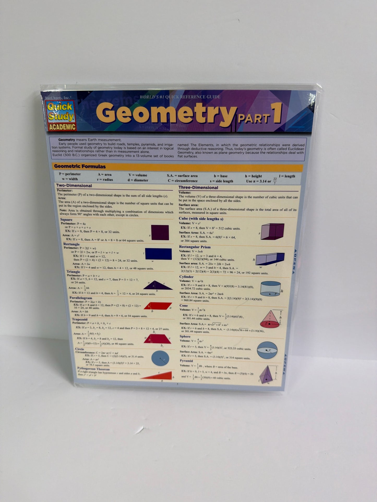 Reference Guide Quick Study Pre-Owned High School Math Help Books
