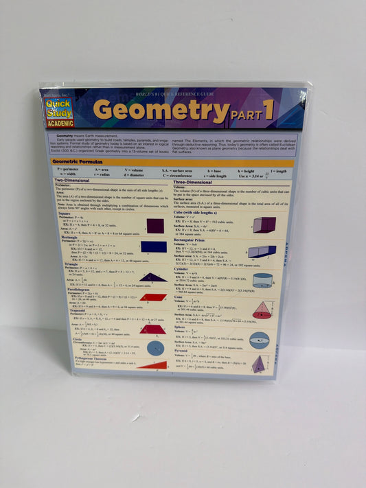 Reference Guide Quick Study Pre-Owned High School Math Help Books