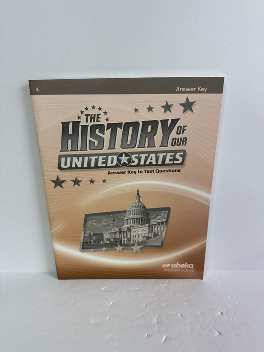 The History of Our United States Abeka Answer Key  Pre-Owned History Textbooks