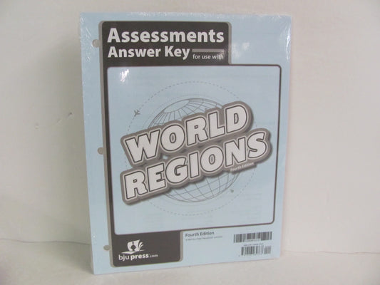 World Regions BJU Press Assessment Key  Pre-Owned 3rd Grade History Textbooks