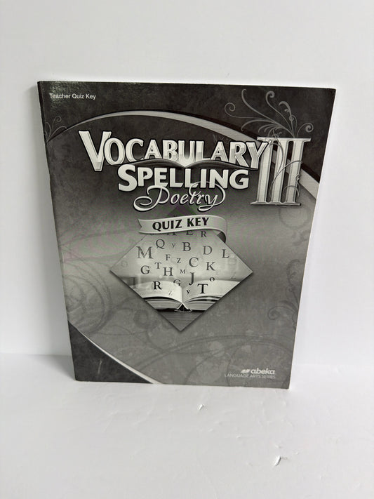 Vocabulary Spelling Poetry III Abeka 9th Grade Spelling/Vocabulary Books