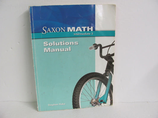 Intermediate 3 Saxon Solutions Manual  Pre-Owned 3rd Grade Mathematics Textbooks