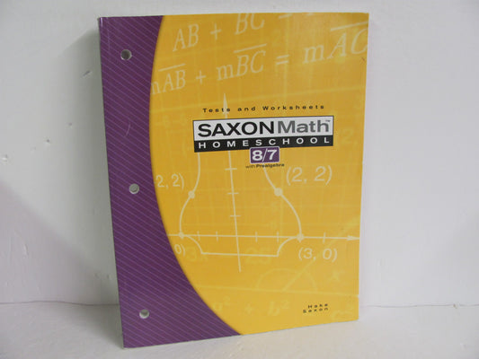Math 87 Saxon Tests  Pre-Owned 7th Grade Mathematics Textbooks