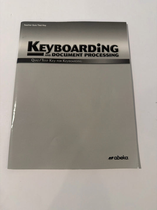 Keyboarding Abeka Quiz/Test Key  Pre-Owned High School Electives Books