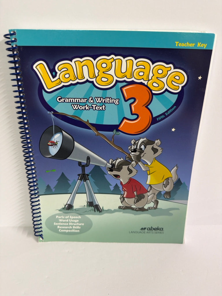 Language 3 Abeka Teacher Key  Pre-Owned 3rd Grade Language Textbooks