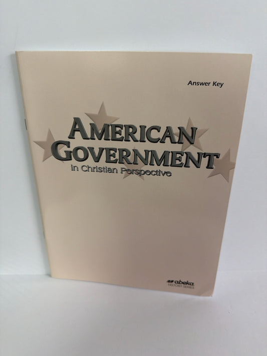 American Government Abeka Answer Key  Pre-Owned 12th Grade History Textbooks
