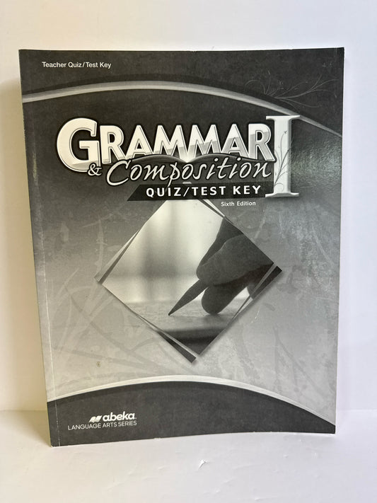 Grammar and Composition Abeka Quiz/Test Key  Pre-Owned 7th Grade Grammar Books