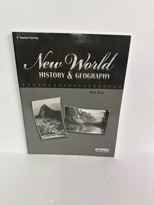 New World History & Geography Abeka Test Key Pre-Owned History Textbooks