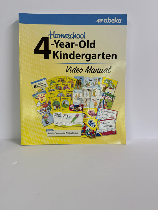 4-Year-Old Kindergarten Video Manua Abeka Pre-Owned K4 Educator Resources