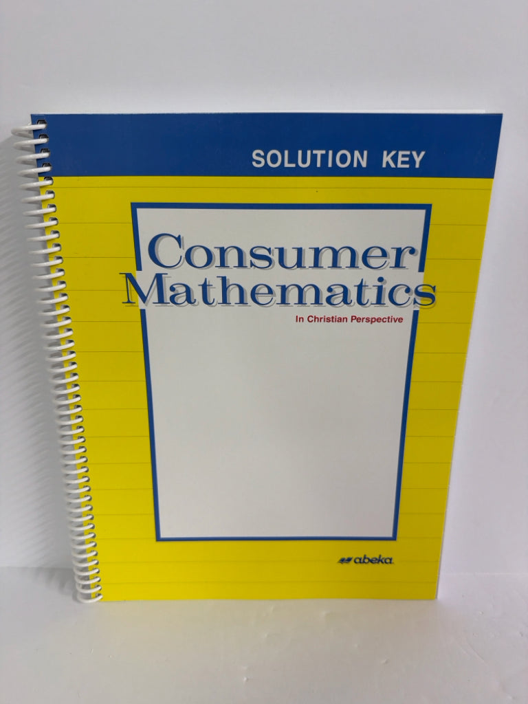 Consumer Mathematics Abeka Solution Key Pre-Owned Mathematics Textbooks