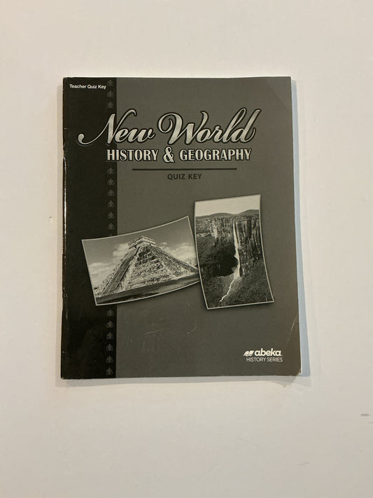 New World History & Geography  Abeka Quiz Key Pre-Owned History Textbooks