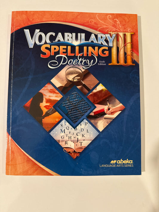Vocabulary Spelling Poetry III Abeka Student Book Pre-Owned Language Textbooks