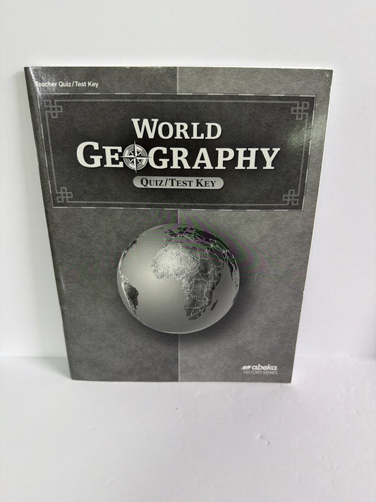 World Geography Abeka Quiz/Test Key  Pre-Owned 9th Grade History Textbooks