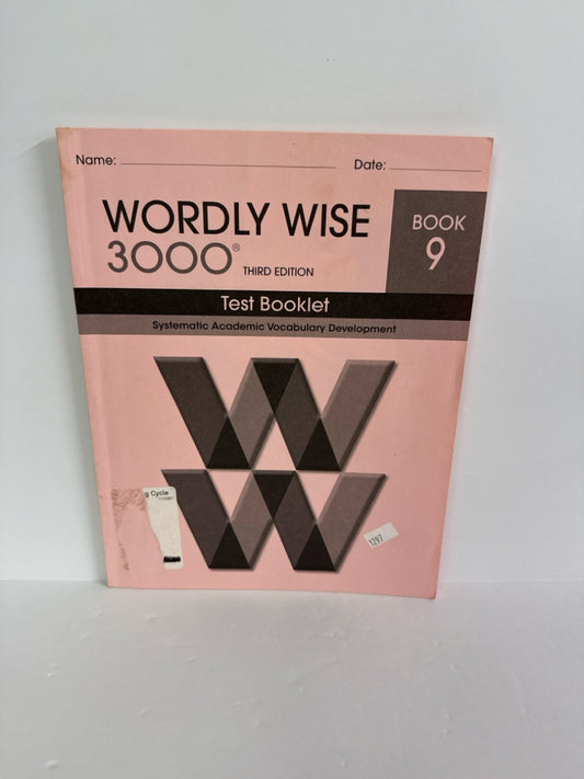 Wordly Wise 3000 Book 9 EPS Test Booklet Pre-Owned 9th Grade Language Textbooks