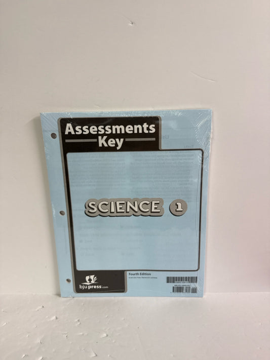 Science 1 BJU Press Assessment Key  Pre-Owned 1st Grade Science Textbooks