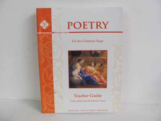 Poetry Memoria Press Teacher Guide  Pre-Owned Bateman Elementary Poetry Books