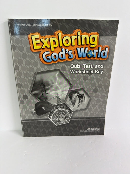 Exploring God's World Abeka Quiz/Worksheet Key  Pre-Owned Science Textbooks