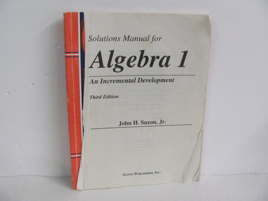 Algebra 1 Saxon Solutions Manual  Pre-Owned High School Mathematics Textbooks