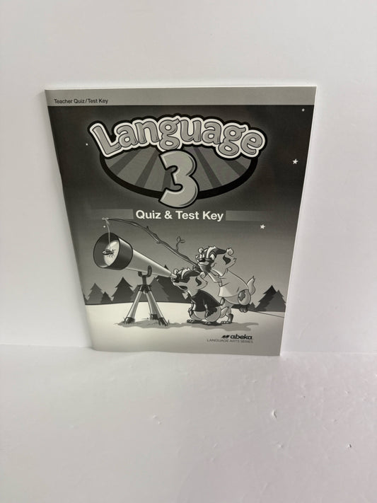 Language 3 Abeka Quiz/Test Key  Pre-Owned 3rd Grade Language Textbooks