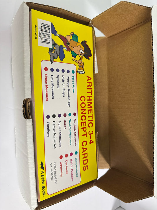 Arithmetic 3-4 Concept Cards Abeka Cards Pre-Owned Mathematics Textbooks