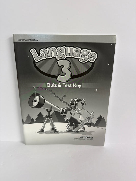 Language 3 Abeka Quiz/Test Key  Pre-Owned 3rd Grade Language Textbooks