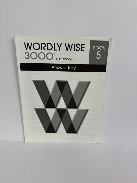 Wordly Wise 3000 Book 5 EPS Answer Key  Pre-Owned 5th Grade Language Textbooks