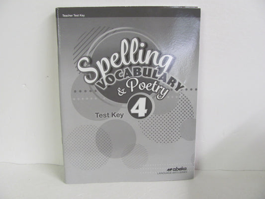 Spelling Vocabulary & Poetry Abeka Test Key Pre-Owned Spelling/Vocabulary Books